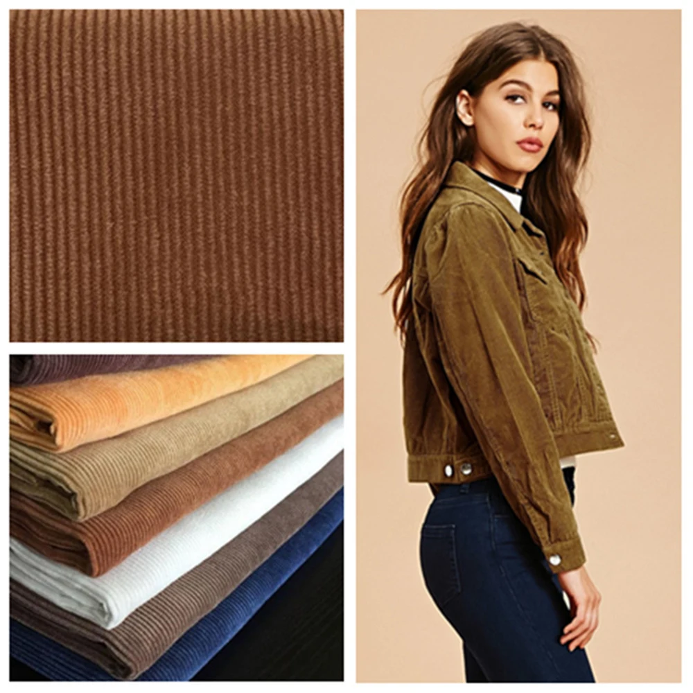 YX211 Wholesale 145gsm 100% Percent Cotton Corduroy Fabric Combed Yarn Woven 21w Dyed Corduroy Fabric for Jacket Pants...