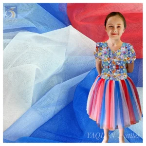 YX2124 New Elegant Two Colour Changing Rainbow Transparent Nylon Polyester Mesh Net Fabric Tulle - 100% Nylon, 40 gsm, 155...