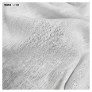 YX2168 Wholesale 170-180gsm White Washed 12*12 Slub 70%Cotton Rayon 30%Linen Fabric for Trouser/Shirt - Rayon, Linen, 170...