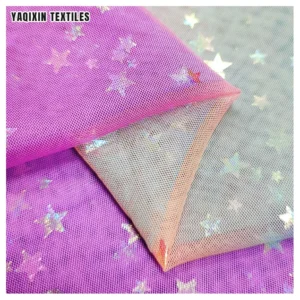 YX2174 United States Hot Selling Star Tulle Baby rainbow Mesh Lace Fabric Wedding Decoration - 100% Polyester, 45 gsm, 57...