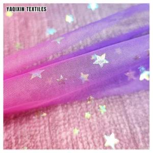 YX2174 United States Hot Selling Star Tulle Baby rainbow Mesh Lace Fabric Wedding Decoration - 100% Polyester, 45 gsm, 57...