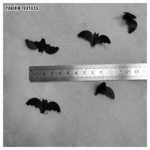 YX2263-1 Accept OEM&ODM Customized Design Halloween Fabric 3D Black Bat Embroidery Tulle Fabric for Children Clothing - 100%...