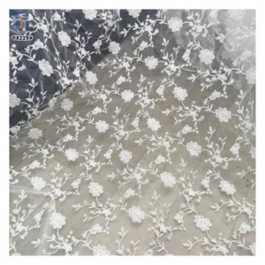 YX229 Factory Manufacturer 130cm Width Water Soluble Milk Silk Embroidery Flower Polyester Lace Fabric - 100% Polyester, 200...