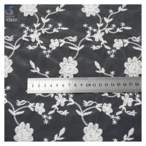 YX229 Factory Manufacturer 130cm Width Water Soluble Milk Silk Embroidery Flower Polyester Lace Fabric - 100% Polyester, 200...