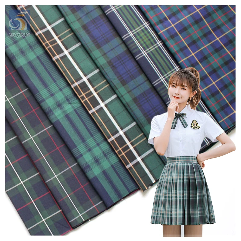 YX2387 Cheap 195gsm 60% Polyester 40% Cotton Blend Check Fabric Cotton Yarn Dyed School Uniform Check Fabric - Polyester...