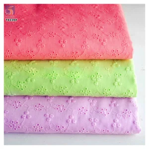 YX239 Good Quality Custom Woven Water Soluble Floral 100% Cotton Embroidery Lace Fabric - 100% Cotton, 200 gsm, Lace Fabric...