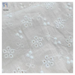YX239 Good Quality Custom Woven Water Soluble Floral 100% Cotton Embroidery Lace Fabric - 100% Cotton, 200 gsm, Lace Fabric...