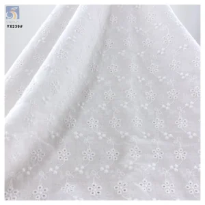 YX239 Good Quality Custom Woven Water Soluble Floral 100% Cotton Embroidery Lace Fabric - 100% Cotton, 200 gsm, Lace Fabric...