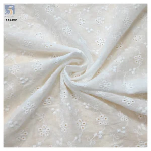 YX239 Good Quality Custom Woven Water Soluble Floral 100% Cotton Embroidery Lace Fabric - 100% Cotton, 200 gsm, Lace Fabric...