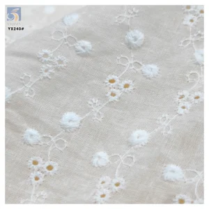YX240 New Arrival 110gsm Summer Soft Lace Fabric Water Soluble Embroidery Pure White 100 Cotton Lace Fabric - 100% Cotton...