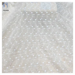 YX240 New Arrival 110gsm Summer Soft Lace Fabric Water Soluble Embroidery Pure White 100 Cotton Lace Fabric - 100% Cotton...
