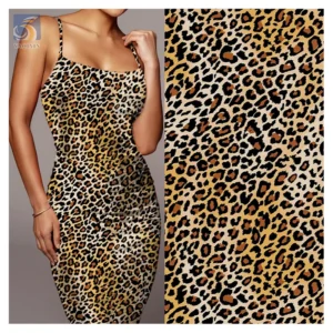 YX2419 America Hot Nylon Spandex Knitted 4 Way Stretch Fabric Sexy Stretch Leopard Print Fabric for Swimsuit Lingerie...