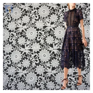 YX2436 Latest African Guipure Lace Fabric for Nigerian Party Wedding Dress Water Soluble Lace Dress - 100% Polyester, 125...