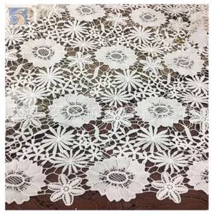 YX2436 Latest African Guipure Lace Fabric for Nigerian Party Wedding Dress Water Soluble Lace Dress - 100% Polyester, 125...
