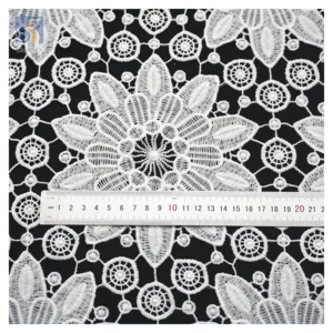 YX2438 Low Price Wholesale Price White Swiss Voile Lace Fabric White Water Soluble Handmade Embroidered Polyester Lace...