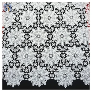 YX2438 Low Price Wholesale Price White Swiss Voile Lace Fabric White Water Soluble Handmade Embroidered Polyester Lace...