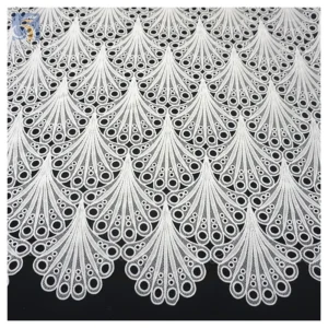 YX2439 White Sexy Lace Hollow Out Top Water Soluble Lace Fabric for Woman Nigerian Eyelet Lace Blouse Fabrics - 100%...