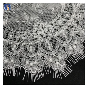 YX2451 2025 Luxury Bridal Beaded Embroidery Lace Sequins Fabric Vietnam Indonesian Champagne Lace Fabric by Yards - 100%...