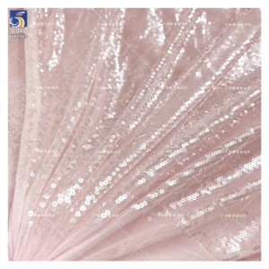 YX2469 Nude Transparent Payette Sequin Fabric Lace Sheer 3mm Sequin Fabric for Stage Model Performance Dance Dress - 100%...