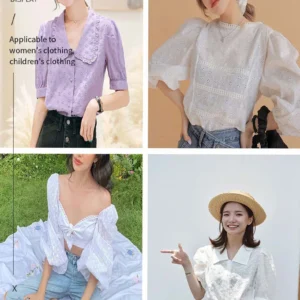 YX2475 High Quality White Dry Cotton Lace Fabric Eyelet Embroidery Cotton Swiss Voile Lace Fabric for Blouse - 100% Cotton...