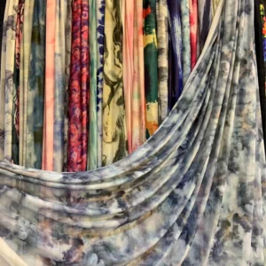 YX251 New Trendy Tie-Dye Design Fabric 95 Polyester 5 Spandex Mesh Stretch Knitted Dress Printed Fabric - 100% Polyester...