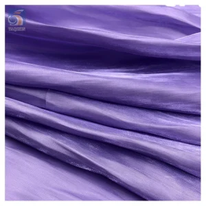 YX2526 Reasonable Price Solid 100% Polyester Soft Shiny Glossy Wrinkle Organza Fabric for Making Dress - 100% Polyester, 50...