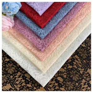 YX258 Latest Soft Polyester Material Dark Purple Lace Fabric 5 Yard Flowers Embroidery Chantilly Lace Fabric - 100%...
