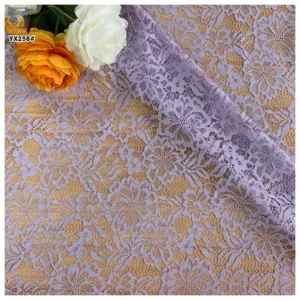 YX258 Latest Soft Polyester Material Dark Purple Lace Fabric 5 Yard Flowers Embroidery Chantilly Lace Fabric - 100%...