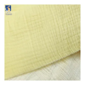 YX2616-1 Premium Quality 126gsm Double Cotton Gauze Muslin Fabric Breathable Combed 100 Cotton Wrinkle Fabric Bedding Dress