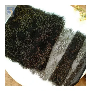 YX2633 Custom Wholesale Price African Lace Fabric Bridal 2024 New Polyester Eyelash Lace Fabric Knitted 3M*22CM - 100%...