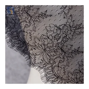 YX2633 Custom Wholesale Price African Lace Fabric Bridal 2024 New Polyester Eyelash Lace Fabric Knitted 3M*22CM - 100%...