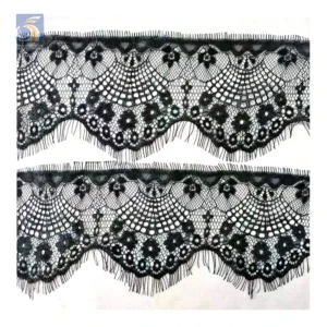 YX2634 Reasonable Price Hot Selling French Lace Fabric Stock Lot Knit Floral Chantilly Eyelash Lace Fabric 9.5CM*3M - 100%...