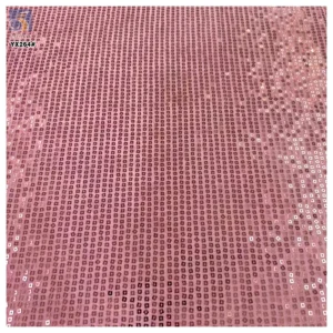 YX264 Luxurious Embroidery 100% Polyester 300gsm 5mm Square Gold Sequin Velvet Fabric - 100% Polyester, 300 gsm, 140 CM...