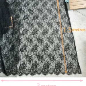 YX2642 Chinese OEM Wholesale Price White Lace Fabric Embroidery by the Pieces 1.5M*3M Eyelash Lace Fabric Textile - 100%...