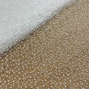 YX2655-1 2025 New Arrival White Bridal Lace Wedding Fabric Embroidery Silver White 3D Beaded Lace Pearl Fabric - 100%...
