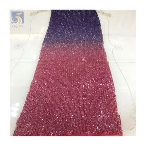 YX2704 Premium Iridescent Gradient Ombre Sequin Fabric Wholesale Stretch Mesh Shiny Sequin Fabric - Polyester, Metallic, 220...