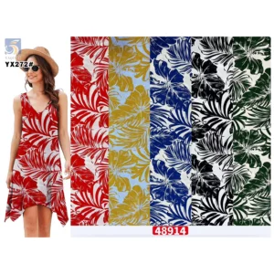 YX272 Cheap Rayon Fabric Polynesian Digital Print Design for Women's Dresses - 100% Rayon, 100 gsm, 150 CM, Fabric, Knitted...