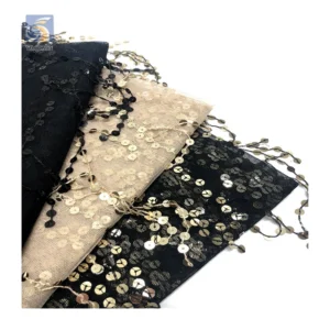 YX2722 Guangzhou Wholesale 7mm Tassel Sequin Embroidery Mesh Lace Fabric for Belly Dance Skirt - 100% Polyester, 级, 152 CM...