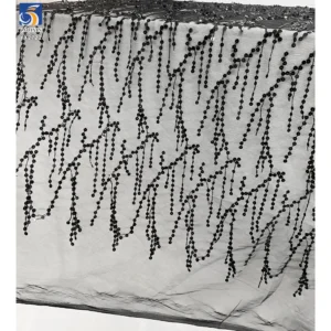 YX2722 Guangzhou Wholesale 7mm Tassel Sequin Embroidery Mesh Lace Fabric for Belly Dance Skirt - 100% Polyester, 级, 152 CM...