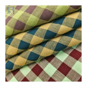YX2740 High Quality Tear-Resistant 50 Polyester 50 Cotton Fabric Blend Yarn Dyed Checkered Square Fabric for Dress...