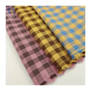 YX2740 High Quality Tear-Resistant 50 Polyester 50 Cotton Fabric Blend Yarn Dyed Checkered Square Fabric for Dress...