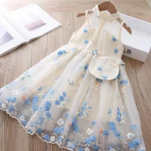 YX279 Latest Multi-Color 100% Polyester Florals Daisy Chrysanthemum Mesh Embroidered Fabric - 100% Polyester, 100 gsm, 140...