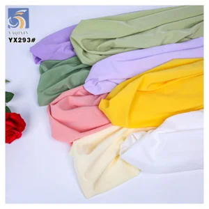YX293 125g 95%Polyester 5%Spandex Wrinkled 4-way Stretch Voile Chiffon Fabric Crepe Premium Chiffon Muslim Abaya for...