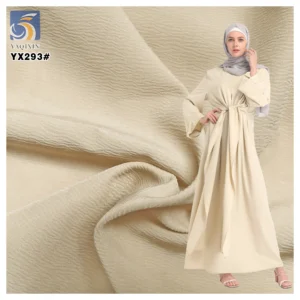 YX293 125g 95%Polyester 5%Spandex Wrinkled 4-way Stretch Voile Chiffon Fabric Crepe Premium Chiffon Muslim Abaya for Garments