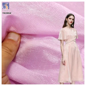 YX299 High Quality Polyester Textured Organza Lustrous Thick Wrinkled Crinkled Organza Fabric for Horse Face Skirt - 100%...