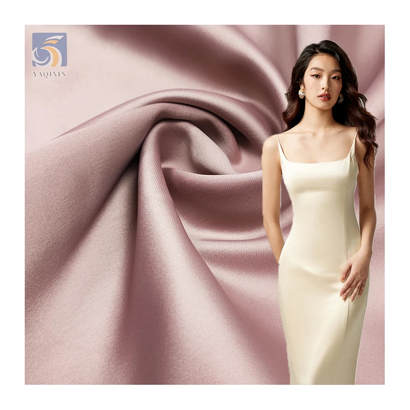 YX305 95% Polyester 5%Spandex High Quality Thickened High Stretch 280gsm Matte Satin Fabric for Pajama Dress - 95% Polyester...