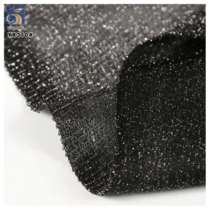 YX310 Good Quality 92 Nylon 8 Spandex Silver Thread Glitter High Elastic Knitted Mesh Fabric Soft 4 Way Stretch Mesh Fabric...