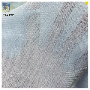 YX310 Good Quality 92 Nylon 8 Spandex Silver Thread Glitter High Elastic Knitted Mesh Fabric Soft 4 Way Stretch Mesh Fabric...
