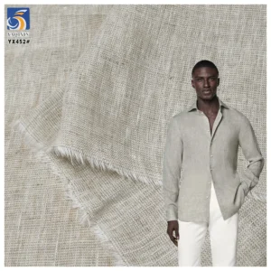 YX452 High Quality Medium Weight Eco-friendly 180-260gsm Plain Pure 100% Linen Fabric - 100% Linen, 260 gsm, 140 CM, Fabric...