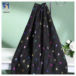 YX457 New Arrivals Polyester Spandex Colorful Butterfly Foil Printed 100D Four-Way Stretch Fabric for Background Toy - 100%...